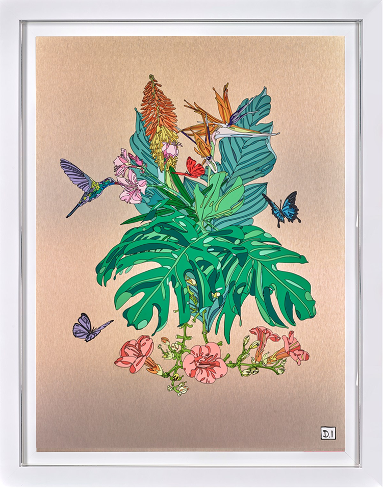 Hummingbird And Flowers