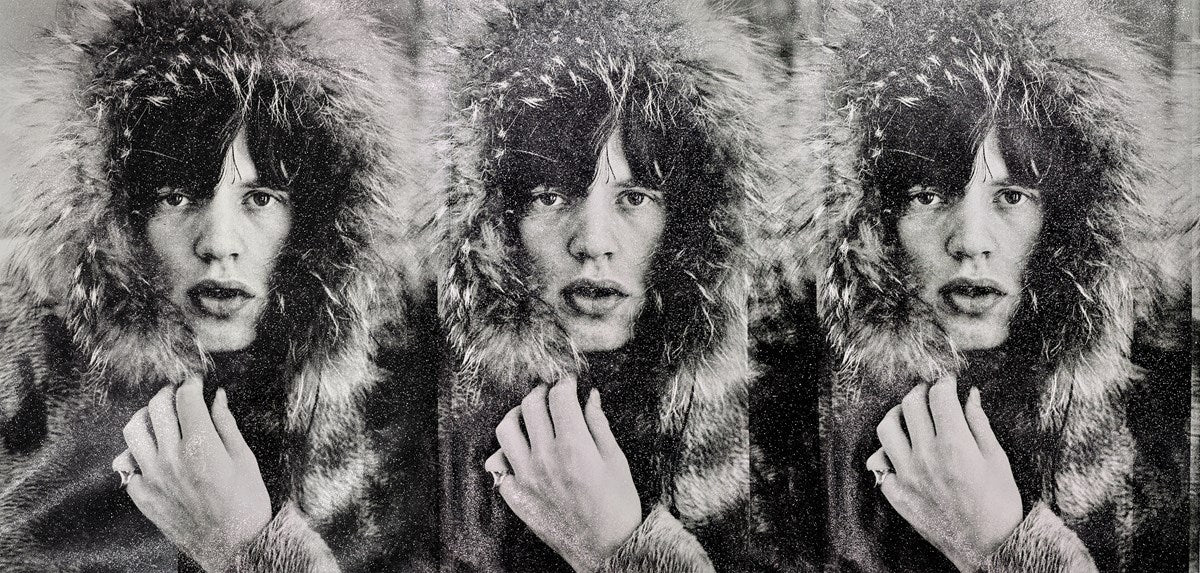 Mick Jagger Triptych, 2023 Stones White