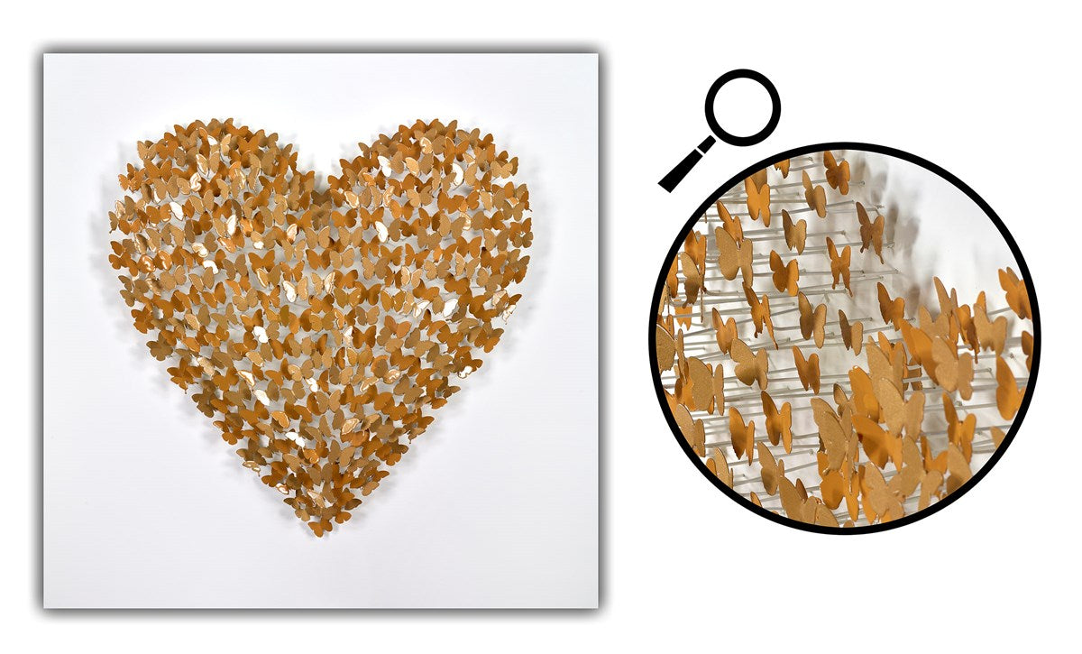 Butterfly Heart (Gold and Orange)