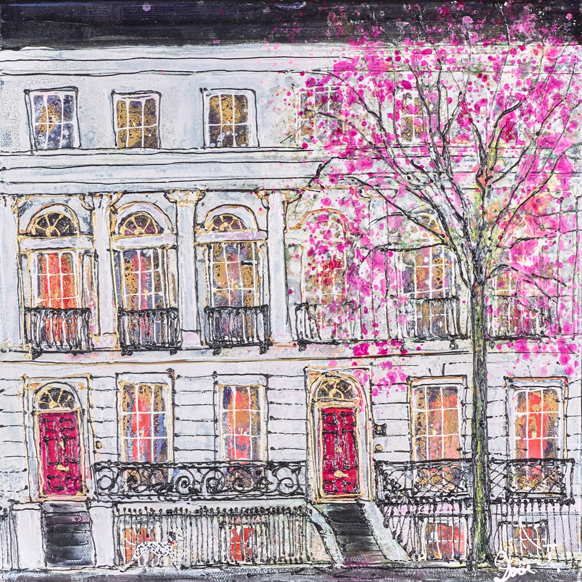 A Pink Snowy Night