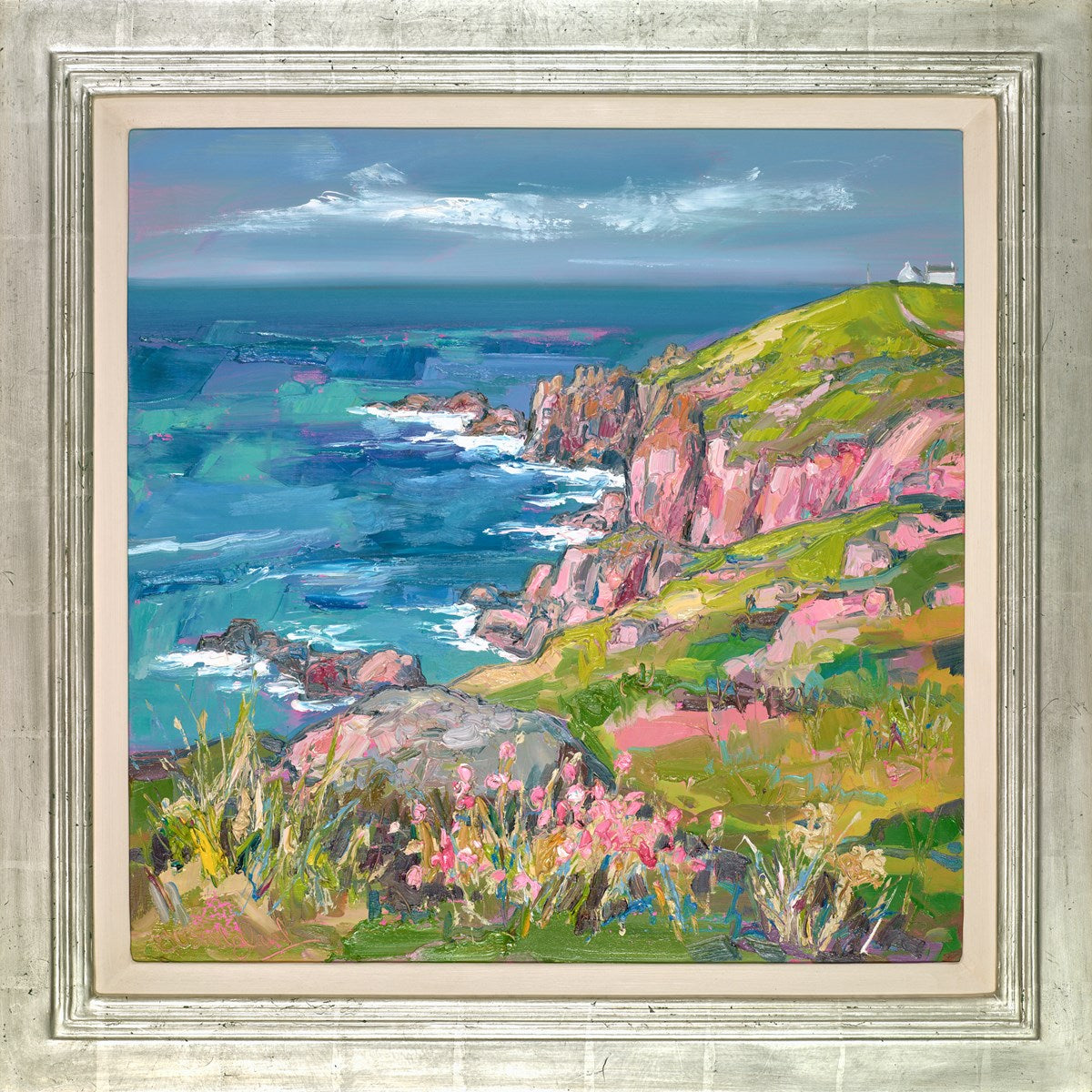 Sea pinks on the cliff , Lands End