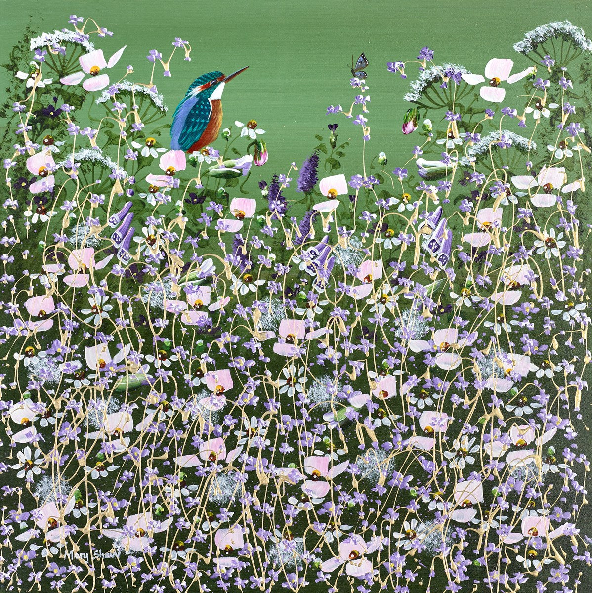 Florals and a Kingfisher IV