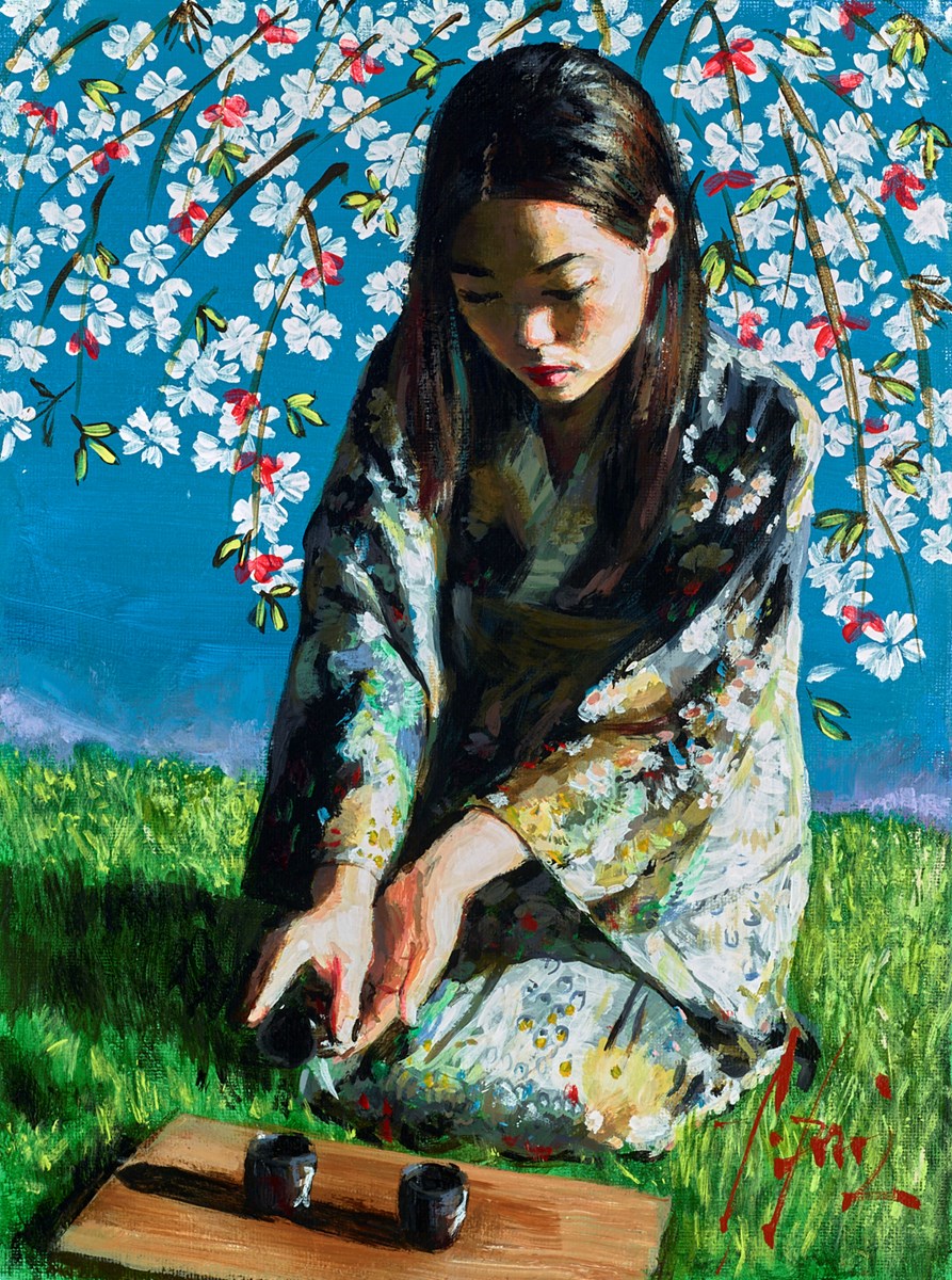 Geisha With Flowers