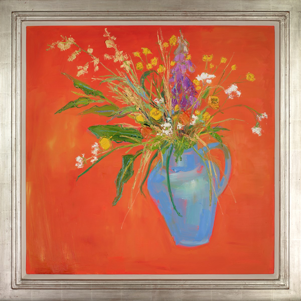 Wildflowers in Blue Vase