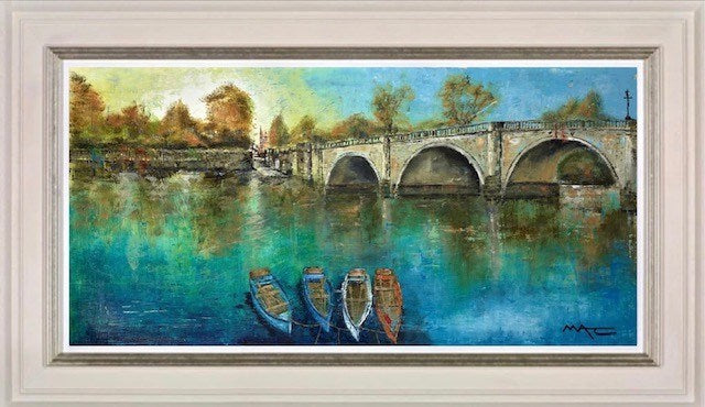 Moored at Richmond Bridge (Framed)