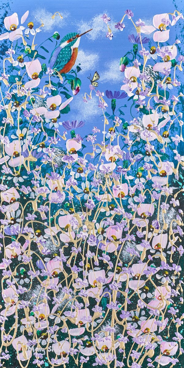 Kingfisher and Wildflowers III