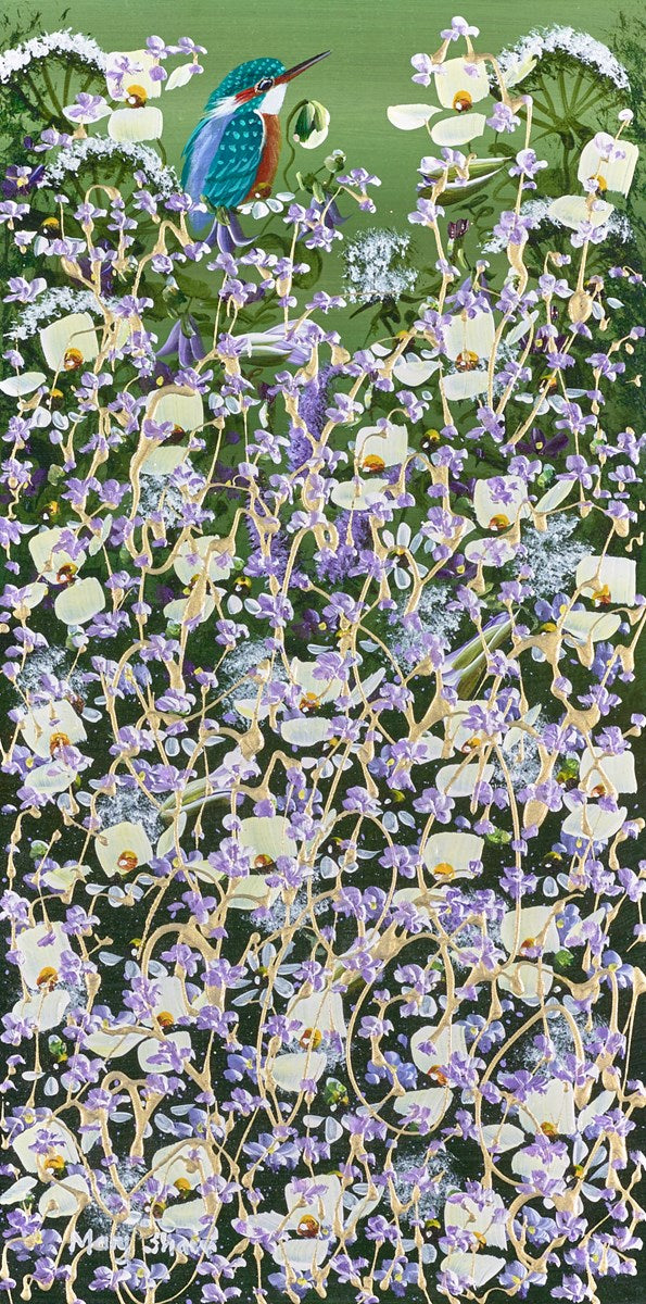 Kingfisher and Summer Florals V