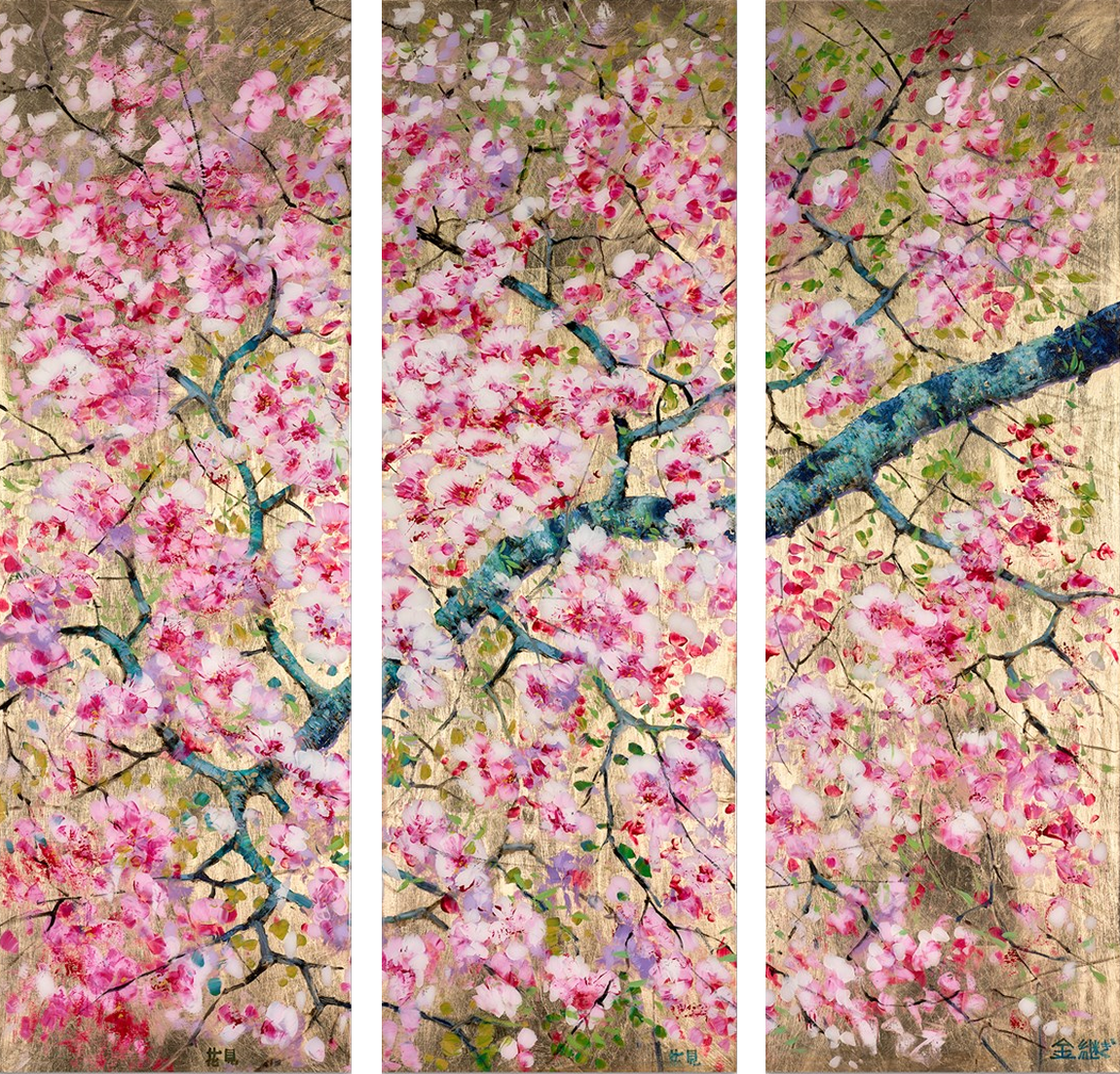 Shining Blossom Tree (Triptych)