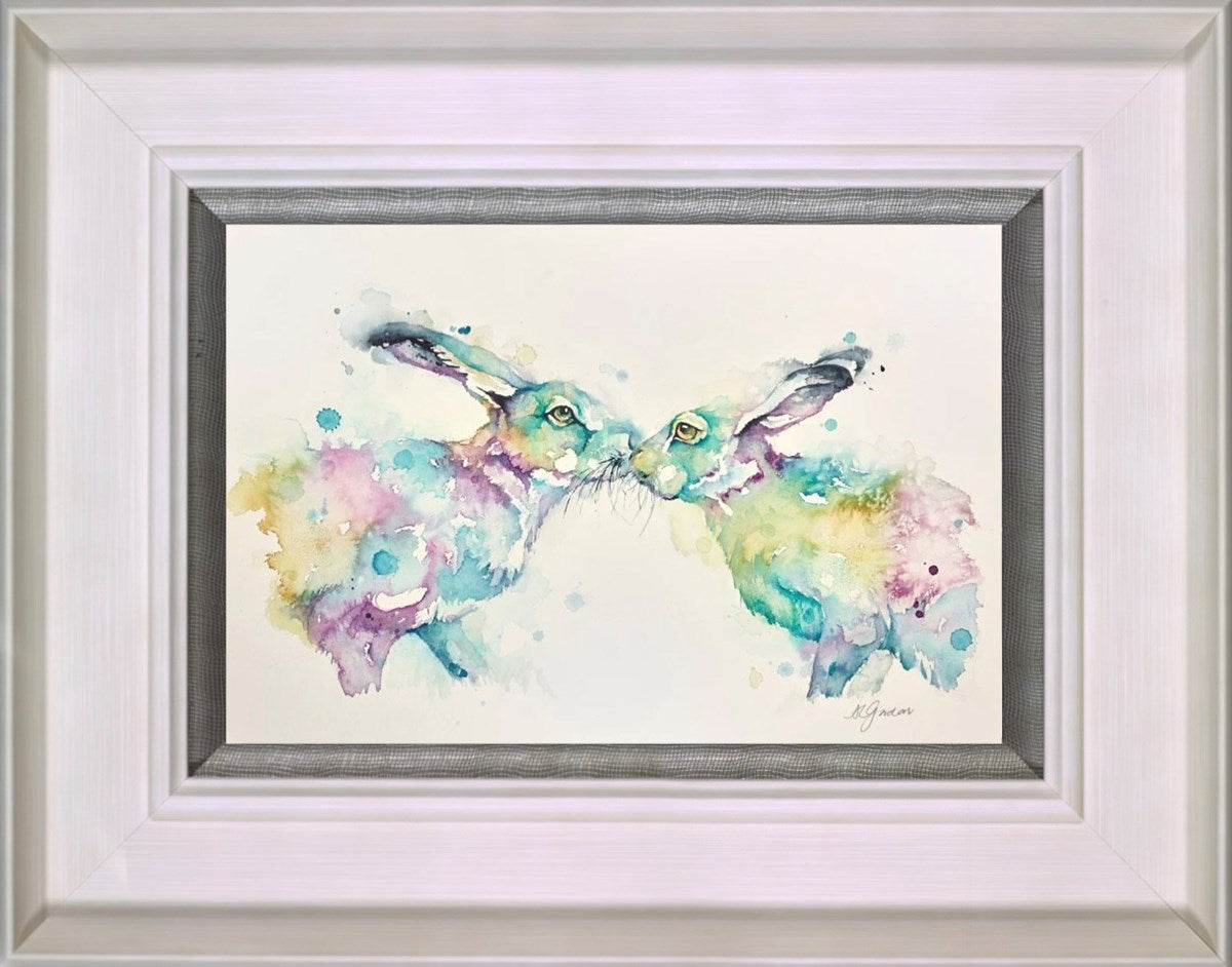 Colourful Lovers- Hares (Framed)
