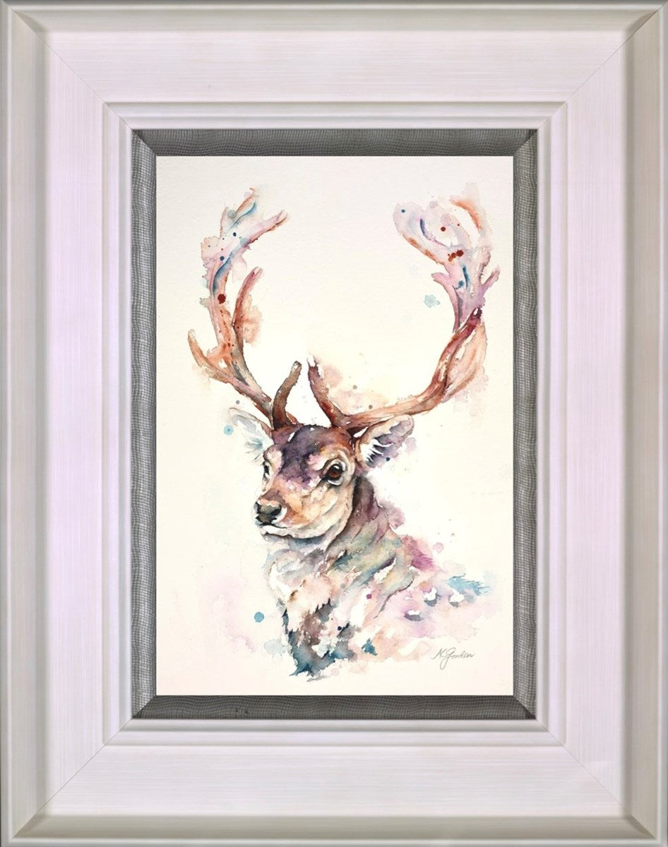 Fallow Stag Portrait (Framed)