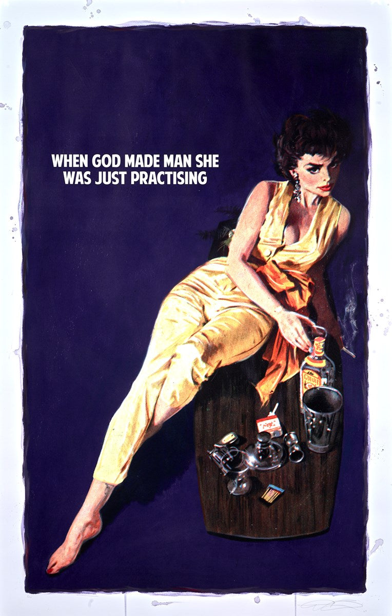 When God Made Man She Was Just Practising (dark purple)