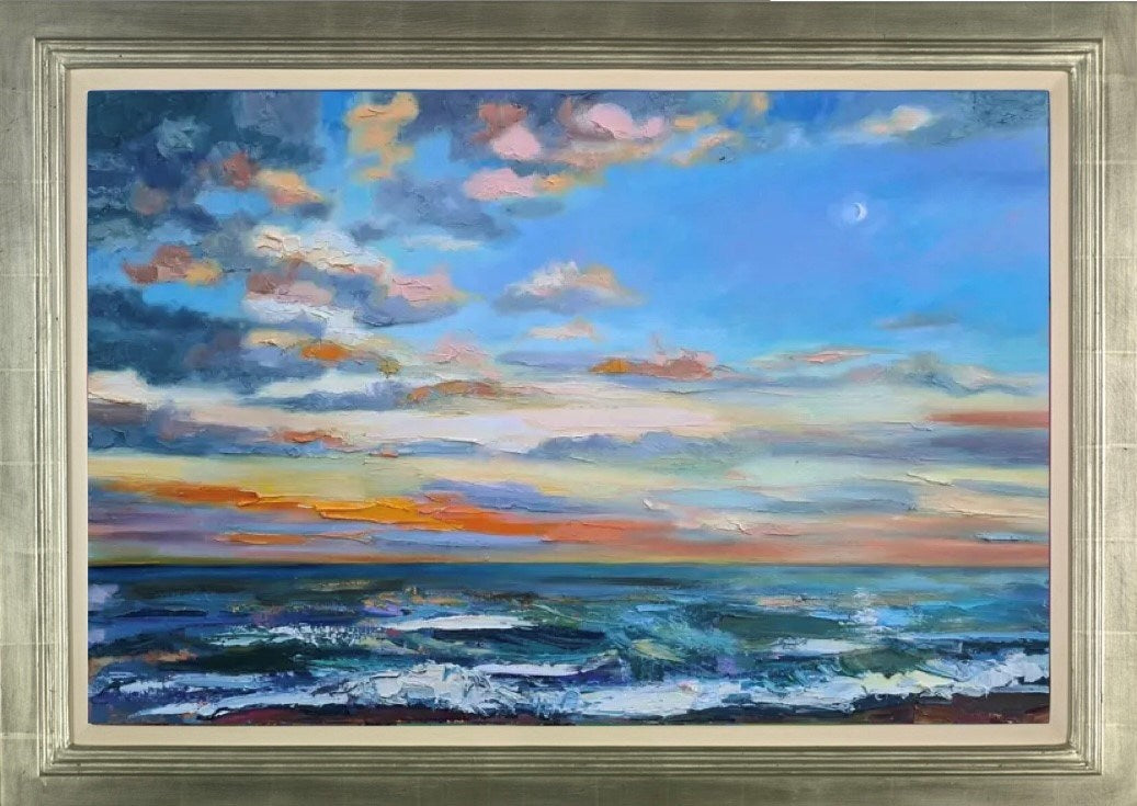 Moon Over the Sea (Framed)