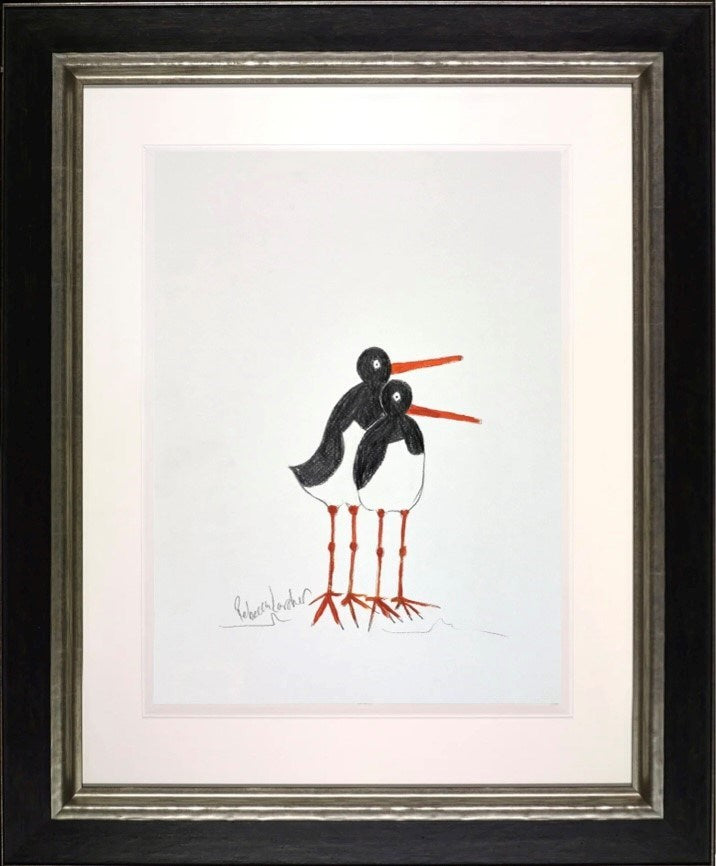 Sea Birds In Love Sketch II (Framed)