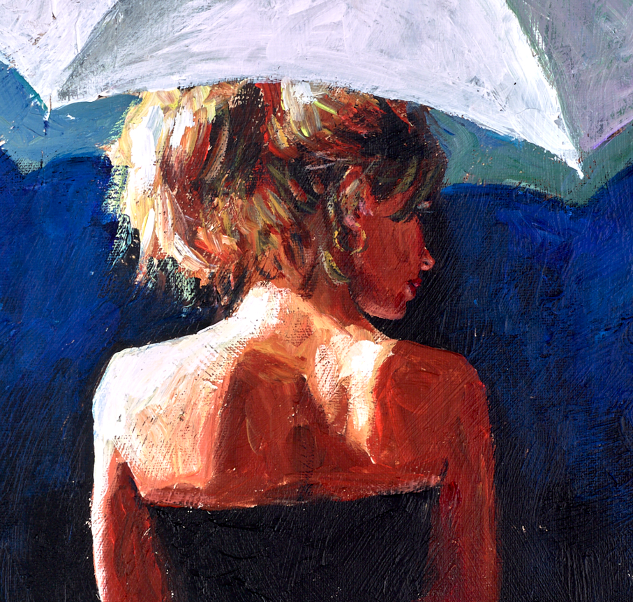 Woman With White Umbrella