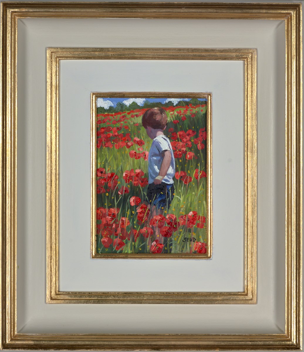 Playing amongst the Poppies (Framed)