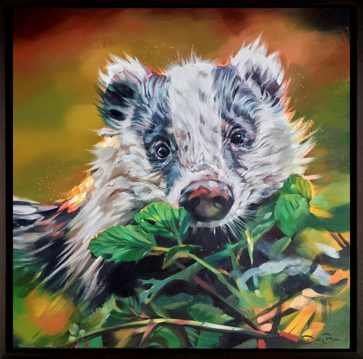 Badger in the Brambles (Framed)