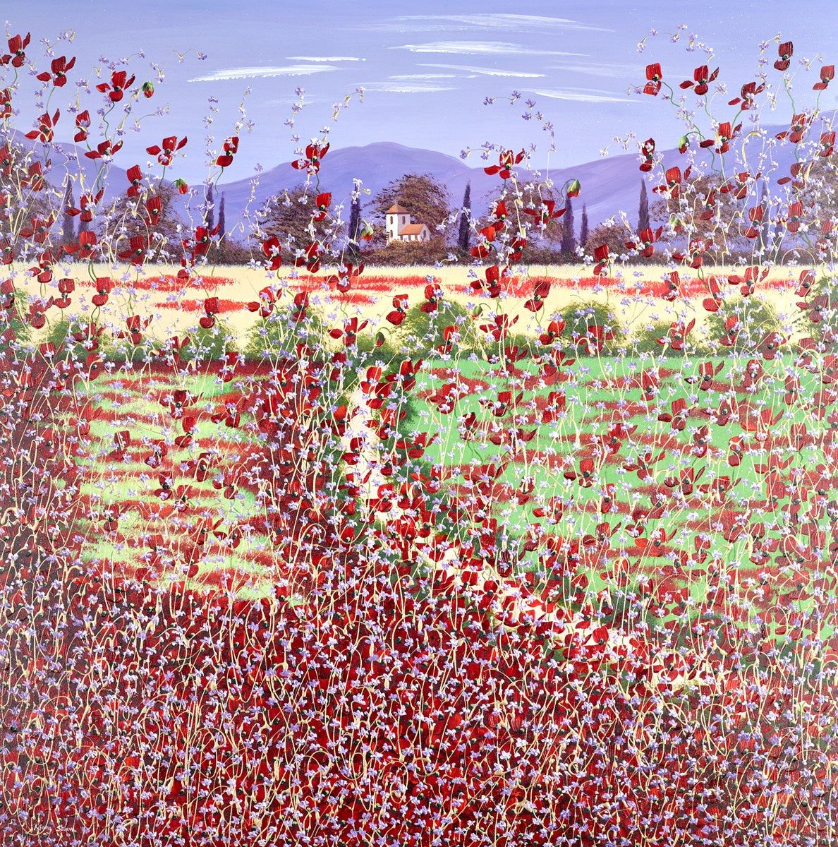 Poppies and Bluebells VI