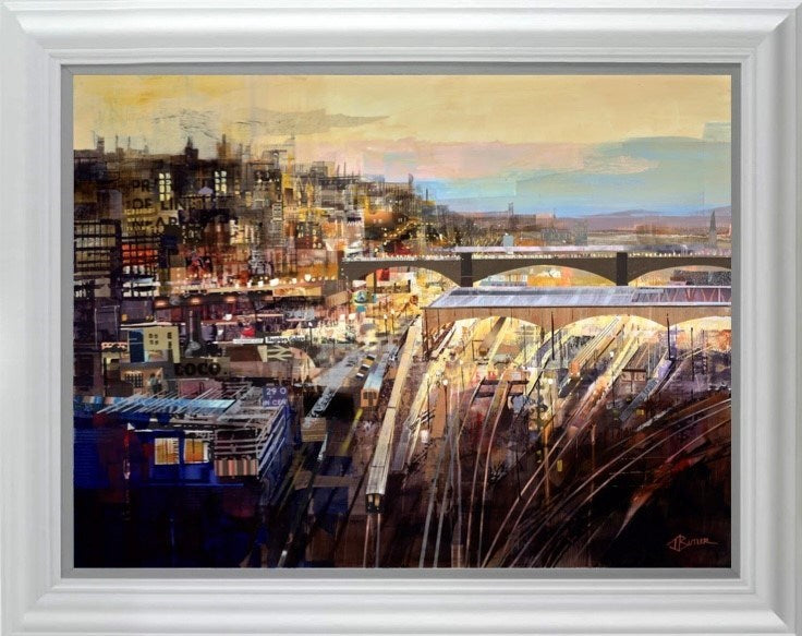 Old Town at Sundown (Framed)