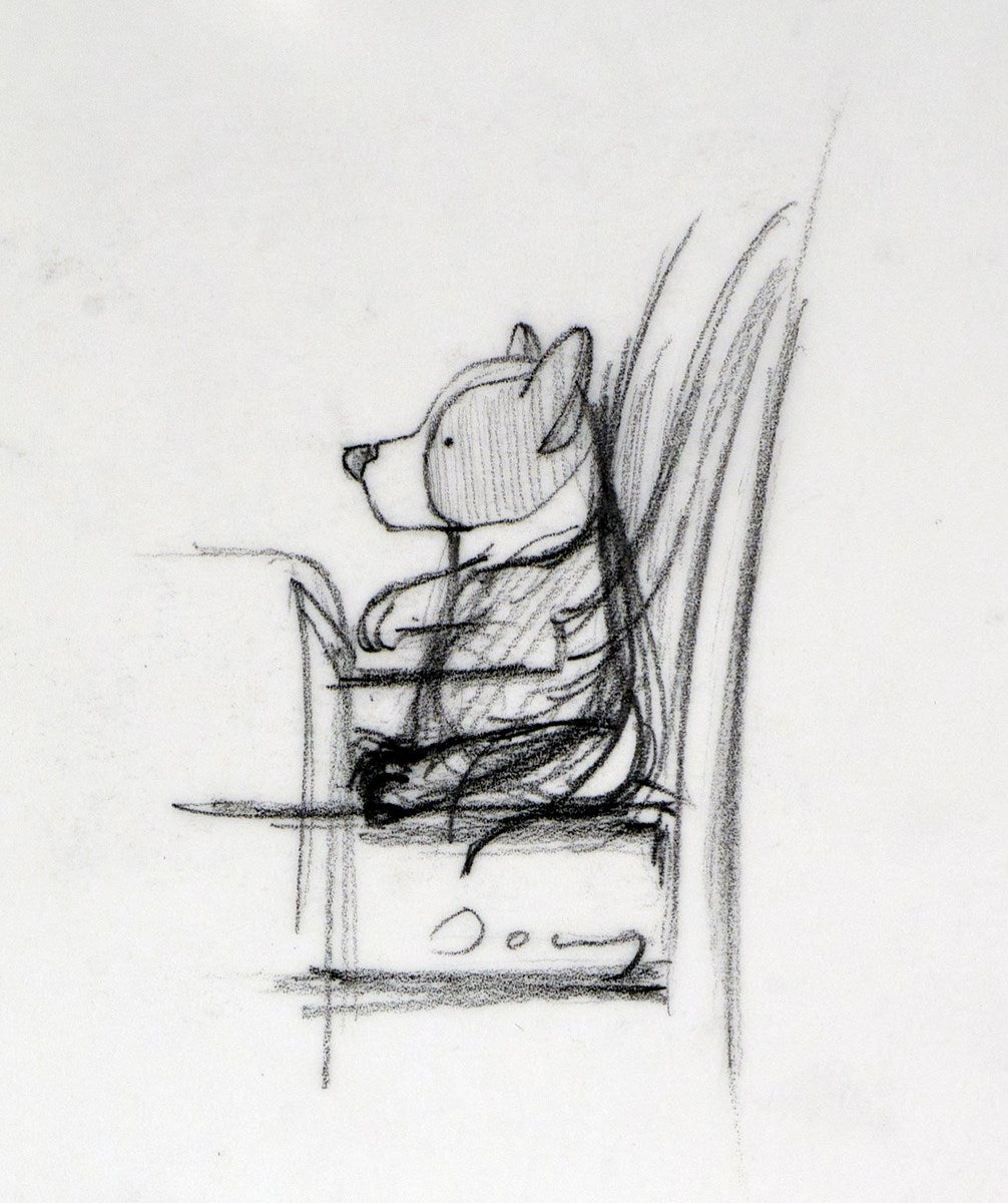 Garden Party Corgi Seated Study