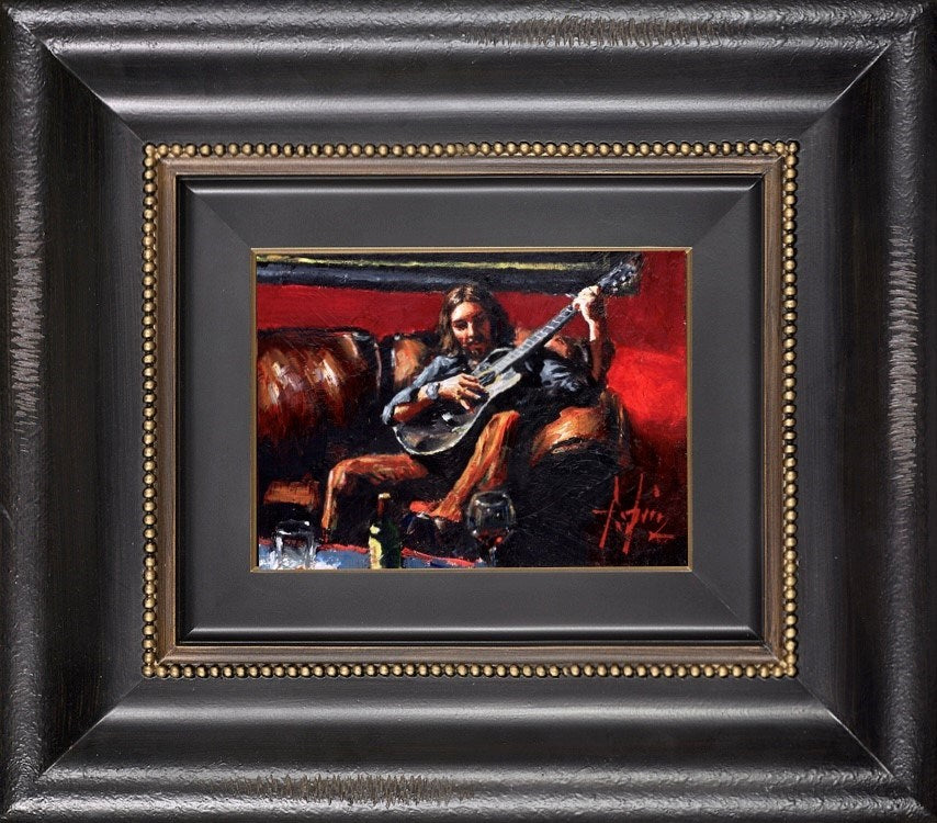 Self Portrait with Guitar (Framed)