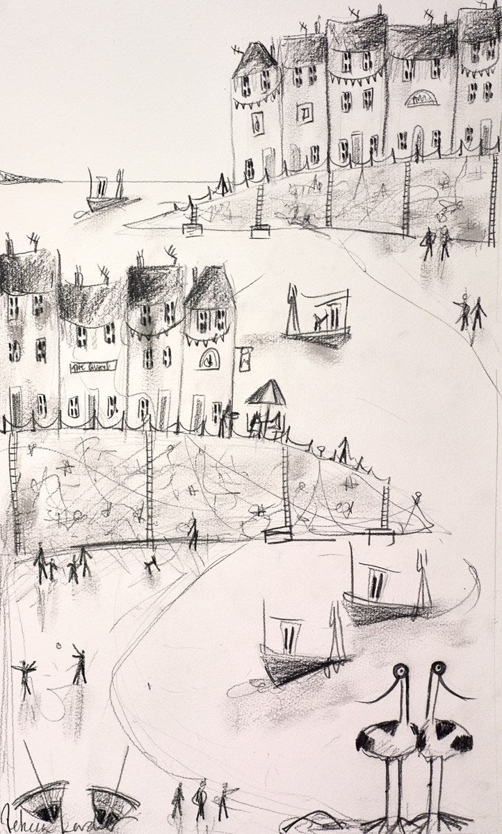 Relaxing at the Harbour IV (sketch)