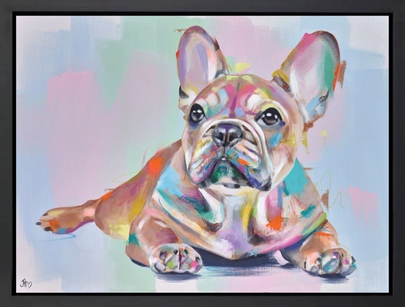 Frenchie Affection (Framed)