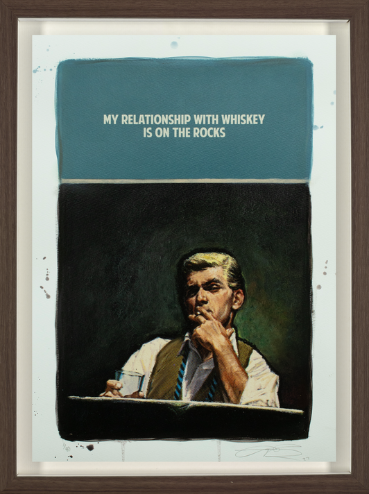 My Relationship with Whiskey (Hand Coloured) Small (Framed)