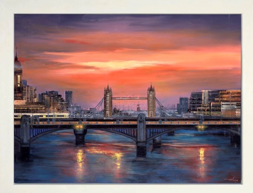 Dawn Over the Bridge (Framed)