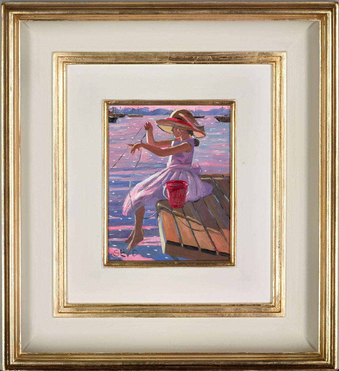Fishing From the Jetty (Framed)