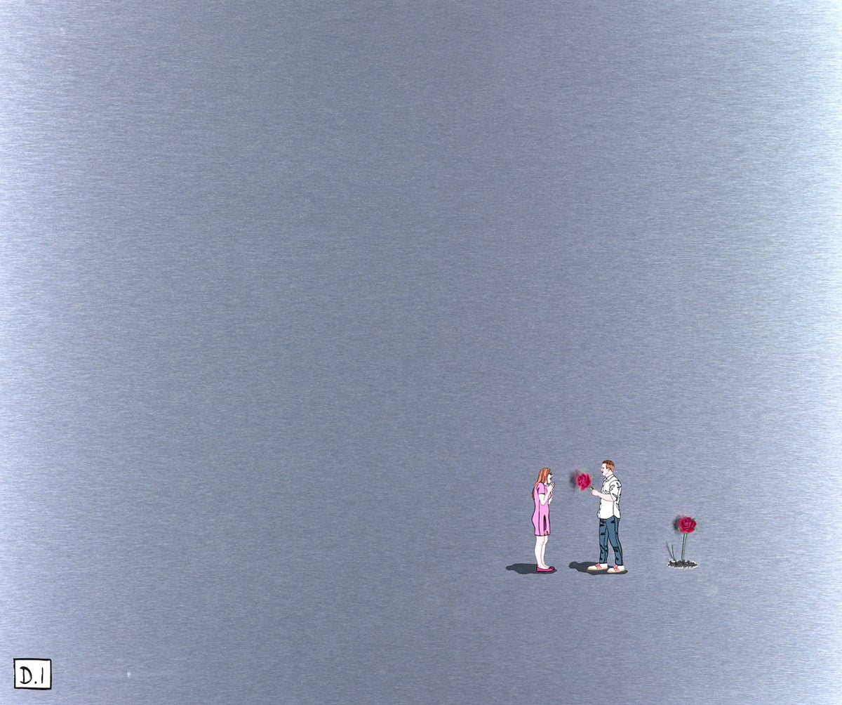 Man With Flower - Pink Rose