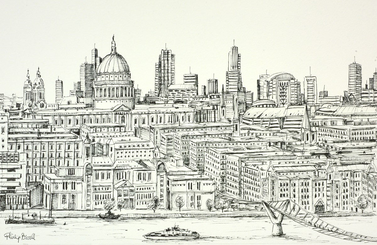 St Pauls from Tate Modern (sketch)
