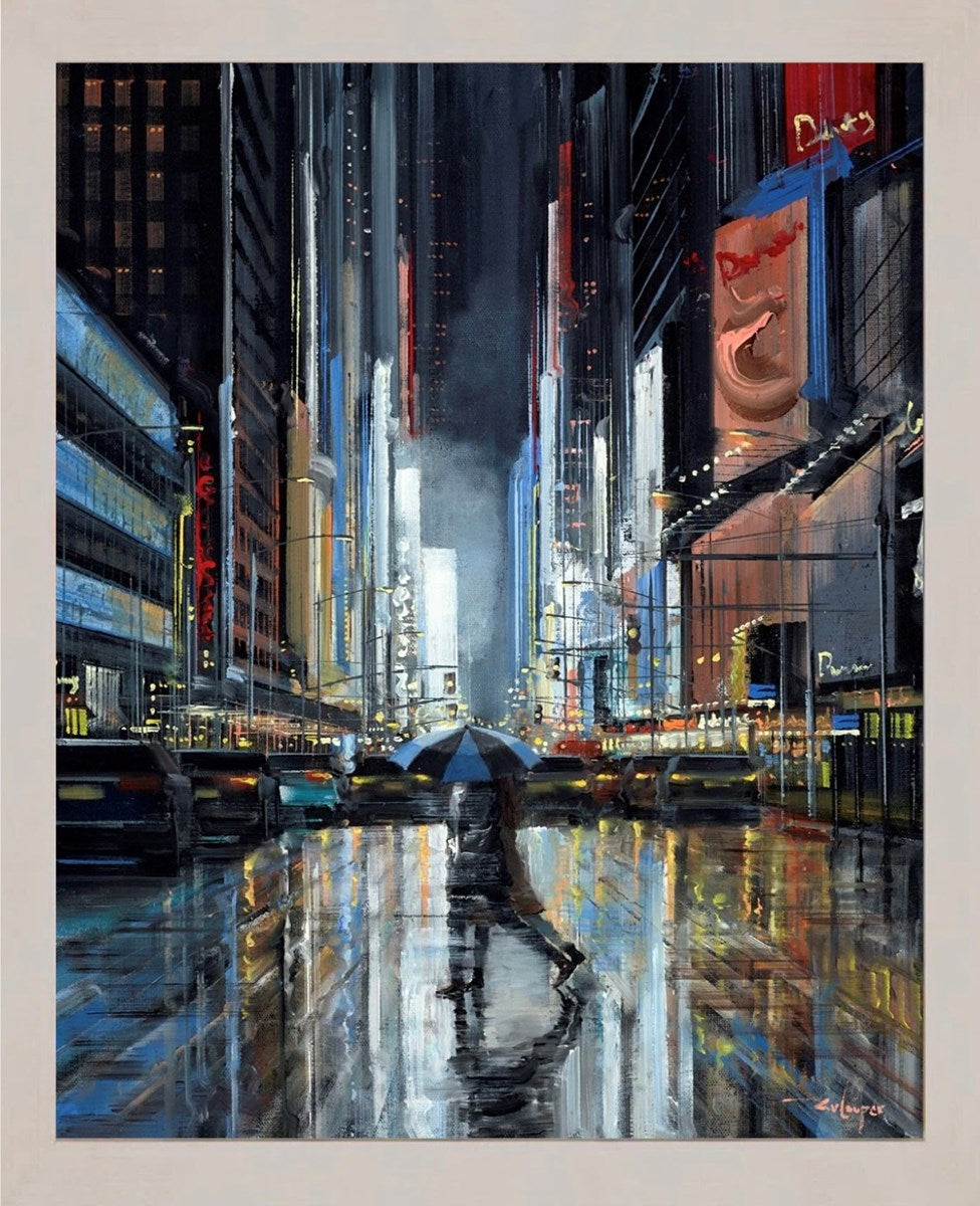 Umbrella In The Street (Framed)