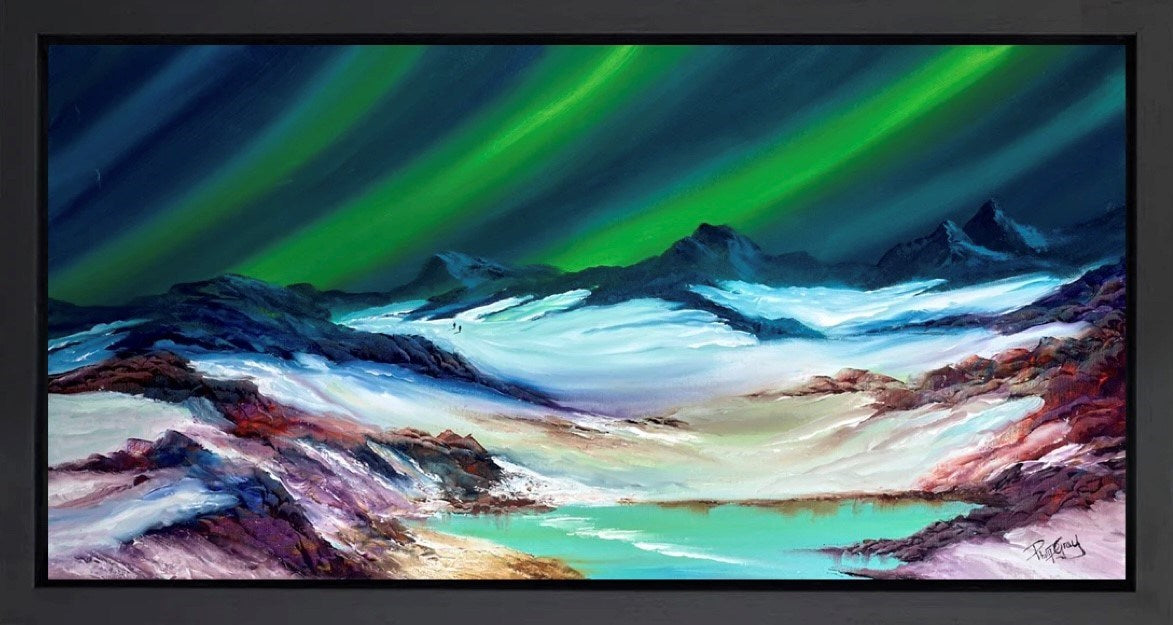 Northern Lights From A Mountain Top (Framed)