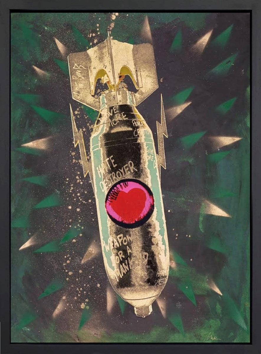 Love Bomb (green & black) (Framed)